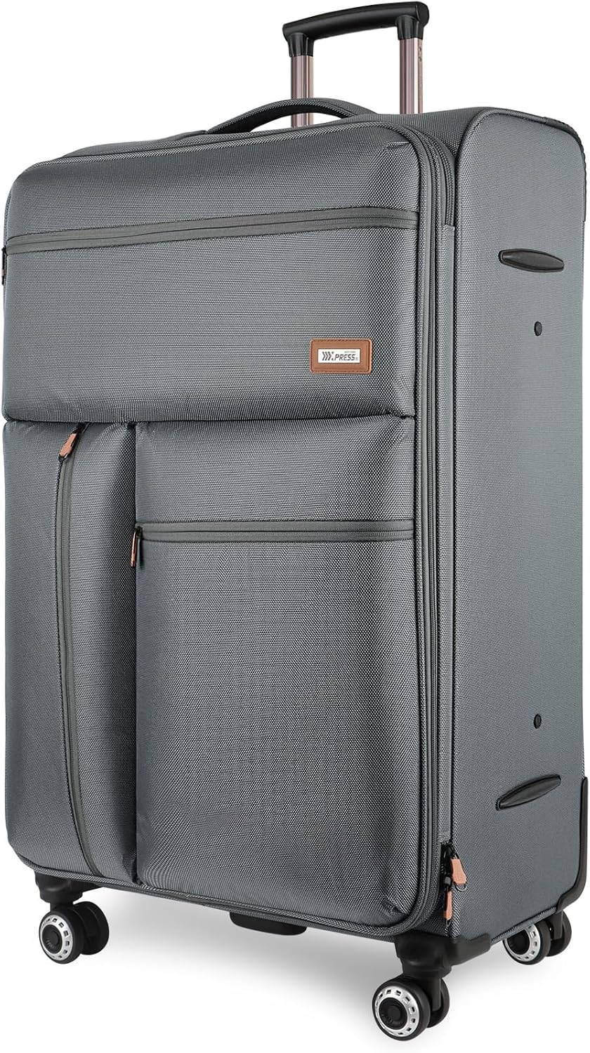20'' Carry on Luggage,Softside Suitcase w/TSA LOCK,Expandable 20% Luggage w/Double Spinner Wheels,Lightweight Rolling Suitcases for Men/Women（Navy,20in）