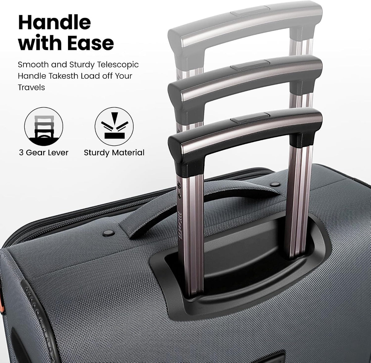 20'' Carry on Luggage,Softside Suitcase w/TSA LOCK,Expandable 20% Luggage w/Double Spinner Wheels,Lightweight Rolling Suitcases for Men/Women（Navy,20in）
