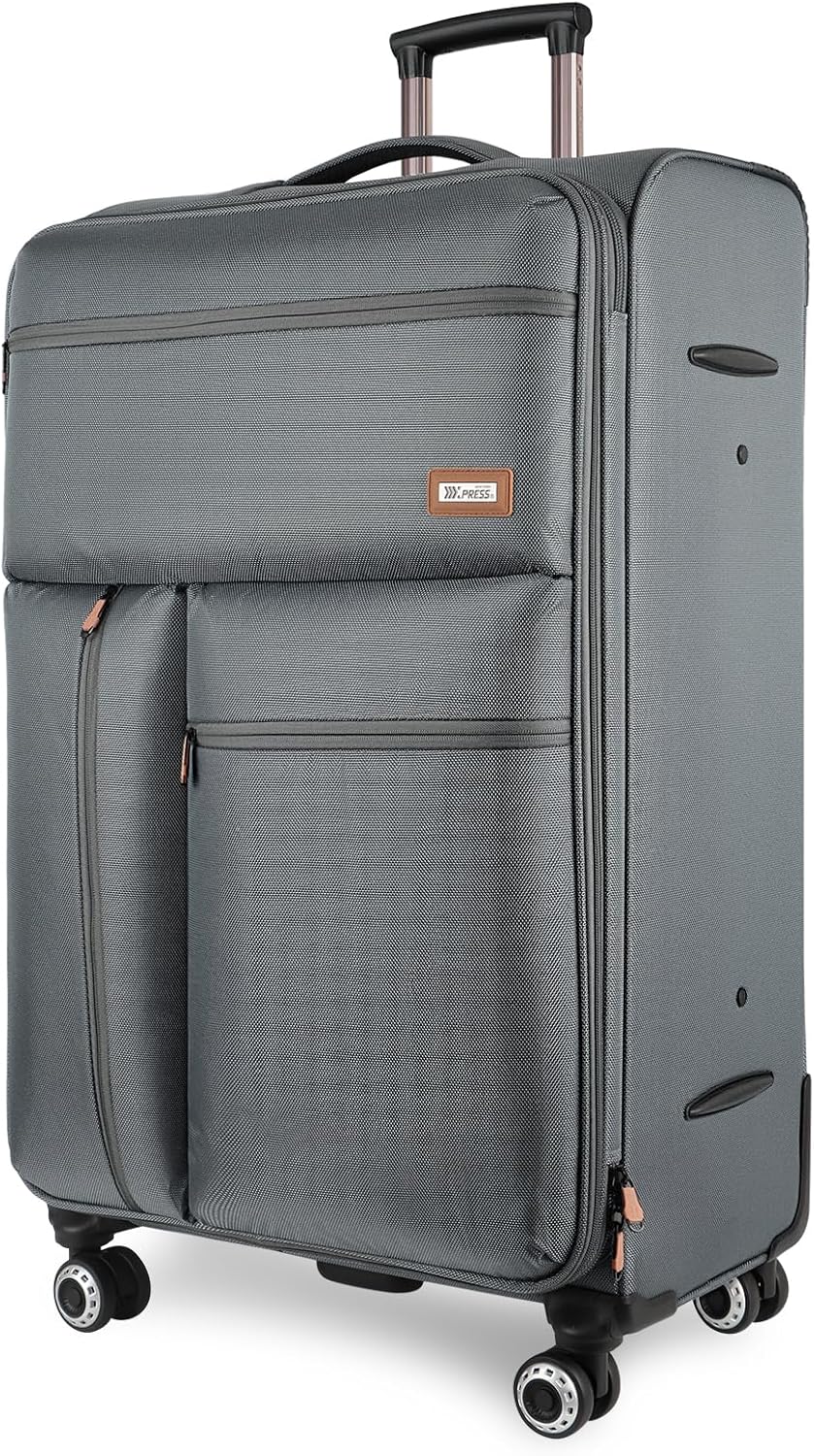 20'' Carry on Luggage,Softside Suitcase w/TSA LOCK,Expandable 20% Luggage w/Double Spinner Wheels,Lightweight Rolling Suitcases for Men/Women（Navy,20in）