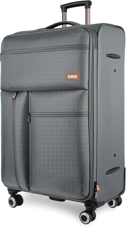 20'' Carry on Luggage,Softside Suitcase w/TSA LOCK,Expandable 20% Luggage w/Double Spinner Wheels,Lightweight Rolling Suitcases for Men/Women（Navy,20in）
