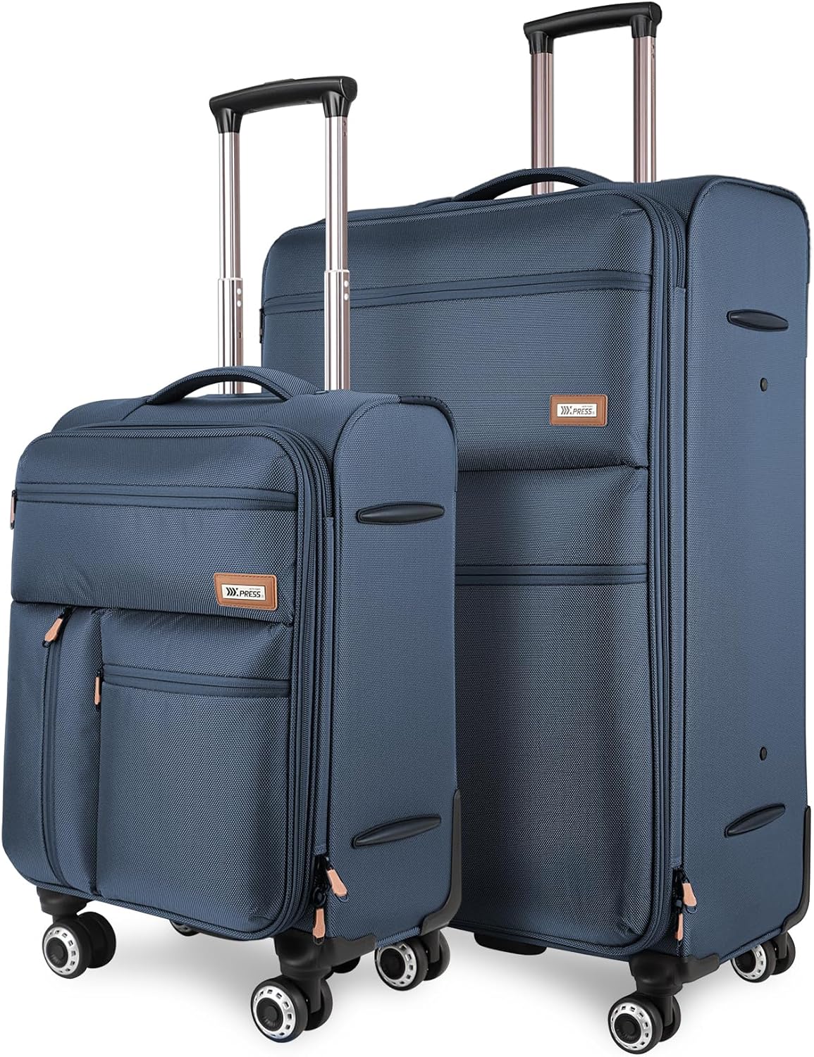 20'' Carry on Luggage,Softside Suitcase w/TSA LOCK,Expandable 20% Luggage w/Double Spinner Wheels,Lightweight Rolling Suitcases for Men/Women（Navy,20in）