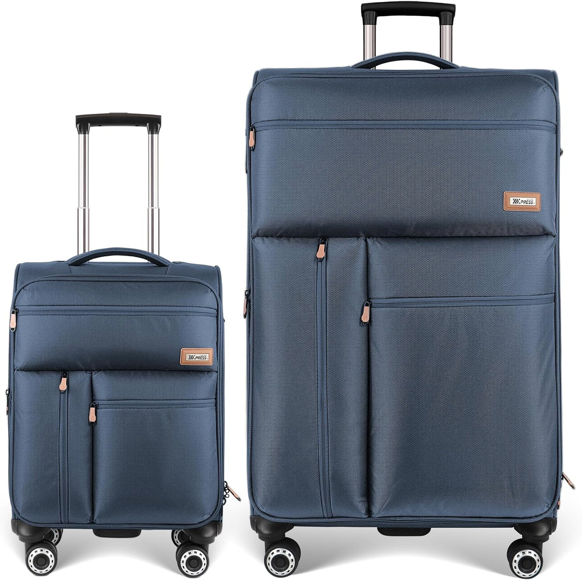 20'' Carry on Luggage,Softside Suitcase w/TSA LOCK,Expandable 20% Luggage w/Double Spinner Wheels,Lightweight Rolling Suitcases for Men/Women（Navy,20in）