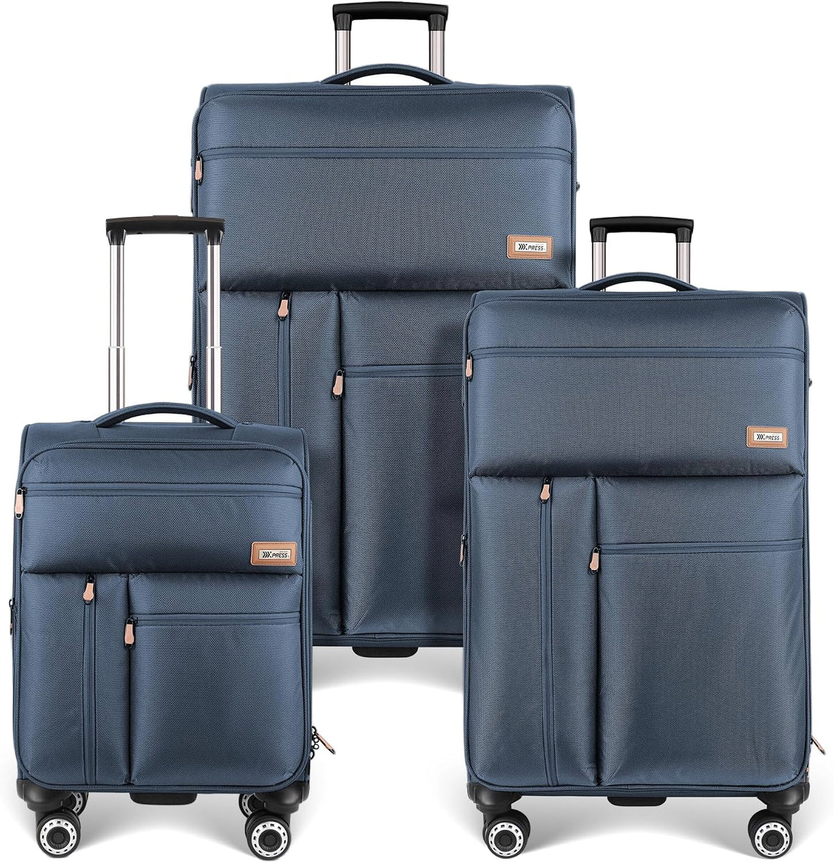 20'' Carry on Luggage,Softside Suitcase w/TSA LOCK,Expandable 20% Luggage w/Double Spinner Wheels,Lightweight Rolling Suitcases for Men/Women（Navy,20in）