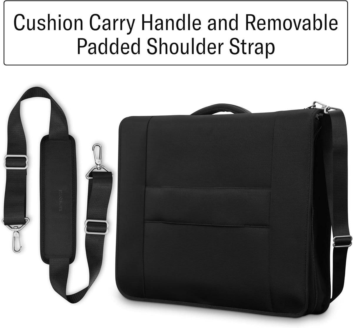 UpLIFT 23” Bifold Garment Bag - Includes Wet Pocket and StackIt Strap™ Bi-Fold Bar To Prevent Creases - Tri-Fold Bar Option For Longer Items - Designed For Ultra Light Travel - Black
