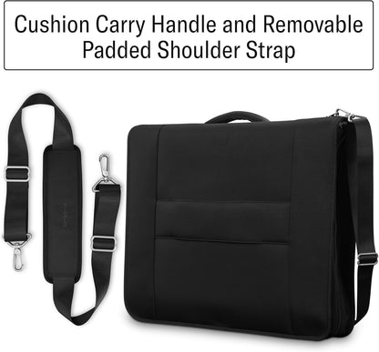 UpLIFT 23” Bifold Garment Bag - Includes Wet Pocket and StackIt Strap™ Bi-Fold Bar To Prevent Creases - Tri-Fold Bar Option For Longer Items - Designed For Ultra Light Travel - Black