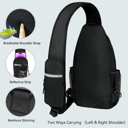 Crossbody Sling Backpack Sling Bag for Men Women, Travel Hiking Chest Bag Daypack, Small over the Shoulder Backpack