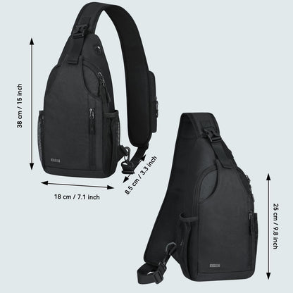 Crossbody Sling Backpack Sling Bag for Men Women, Travel Hiking Chest Bag Daypack, Small over the Shoulder Backpack
