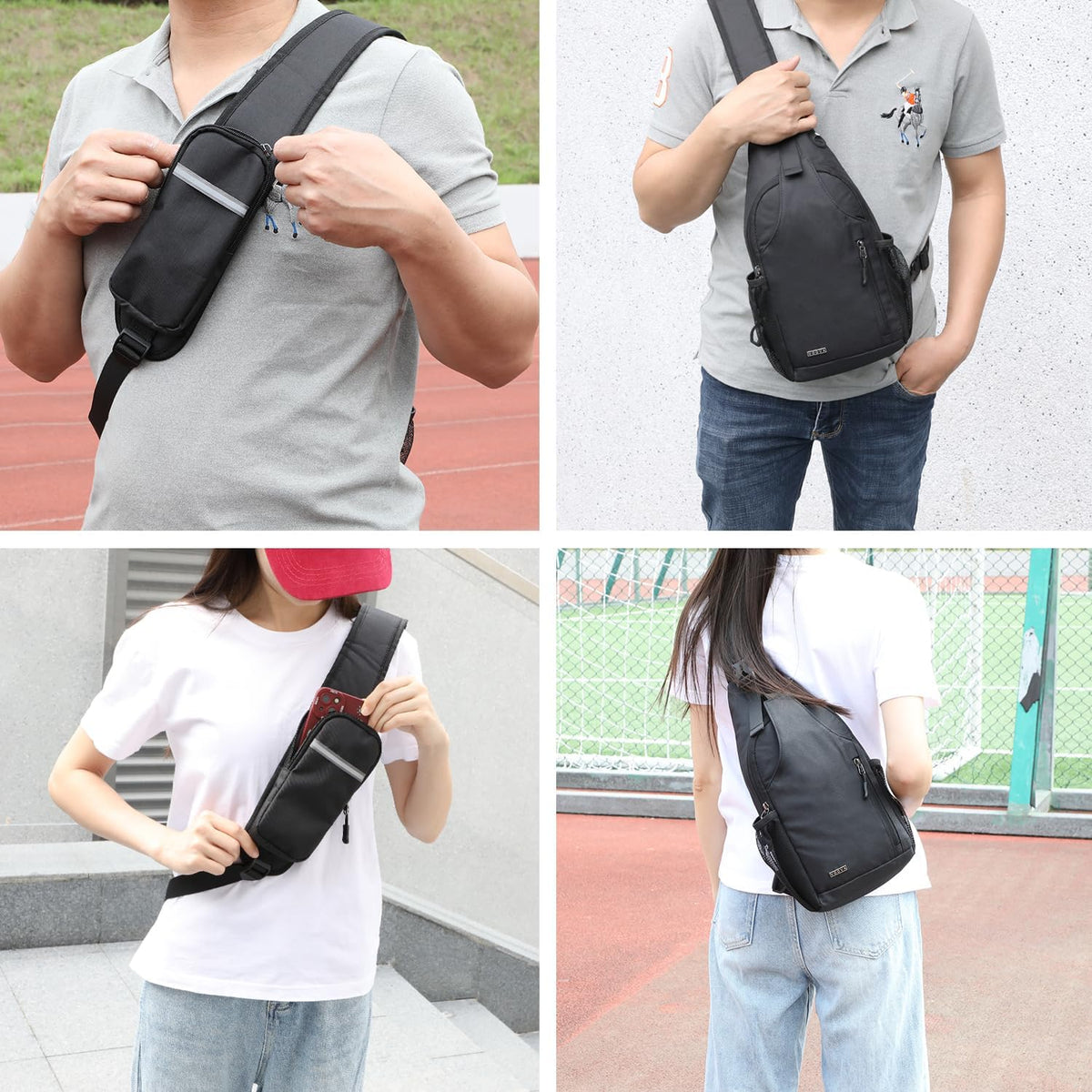 Crossbody Sling Backpack Sling Bag for Men Women, Travel Hiking Chest Bag Daypack, Small over the Shoulder Backpack