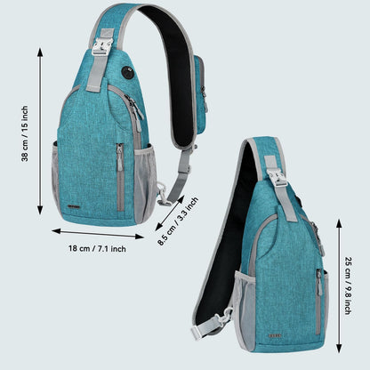 Crossbody Sling Backpack Sling Bag for Men Women, Travel Hiking Chest Bag Daypack, Small over the Shoulder Backpack