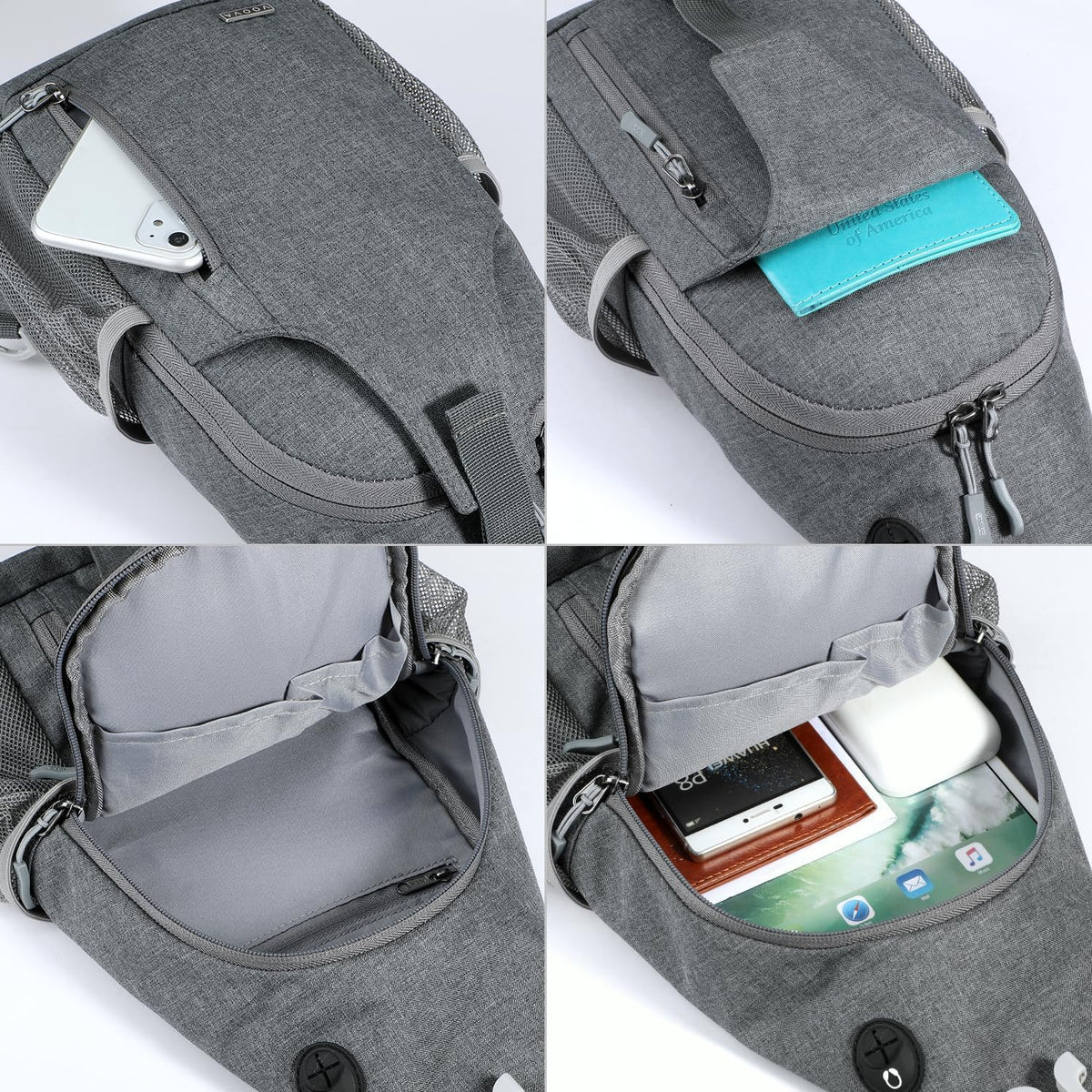 Crossbody Sling Backpack Sling Bag for Men Women, Travel Hiking Chest Bag Daypack, Small over the Shoulder Backpack