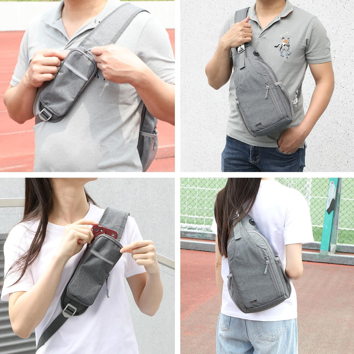 Crossbody Sling Backpack Sling Bag for Men Women, Travel Hiking Chest Bag Daypack, Small over the Shoulder Backpack