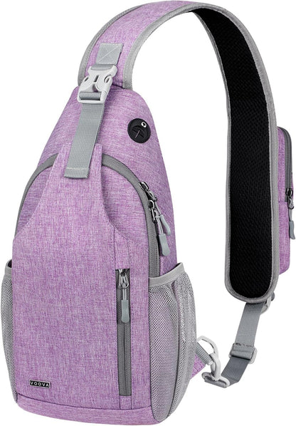 Crossbody Sling Backpack Sling Bag for Men Women, Travel Hiking Chest Bag Daypack, Small over the Shoulder Backpack