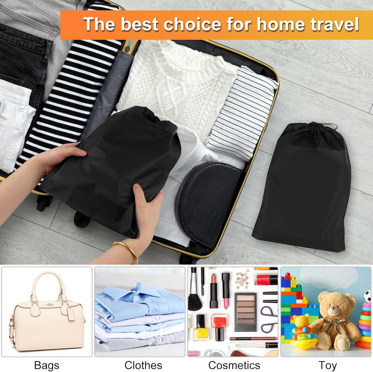 18 Pack Shoe Bags - 11.8in x 15.7in, Storage Bags for Packing, Travel Essentials for Men and Women