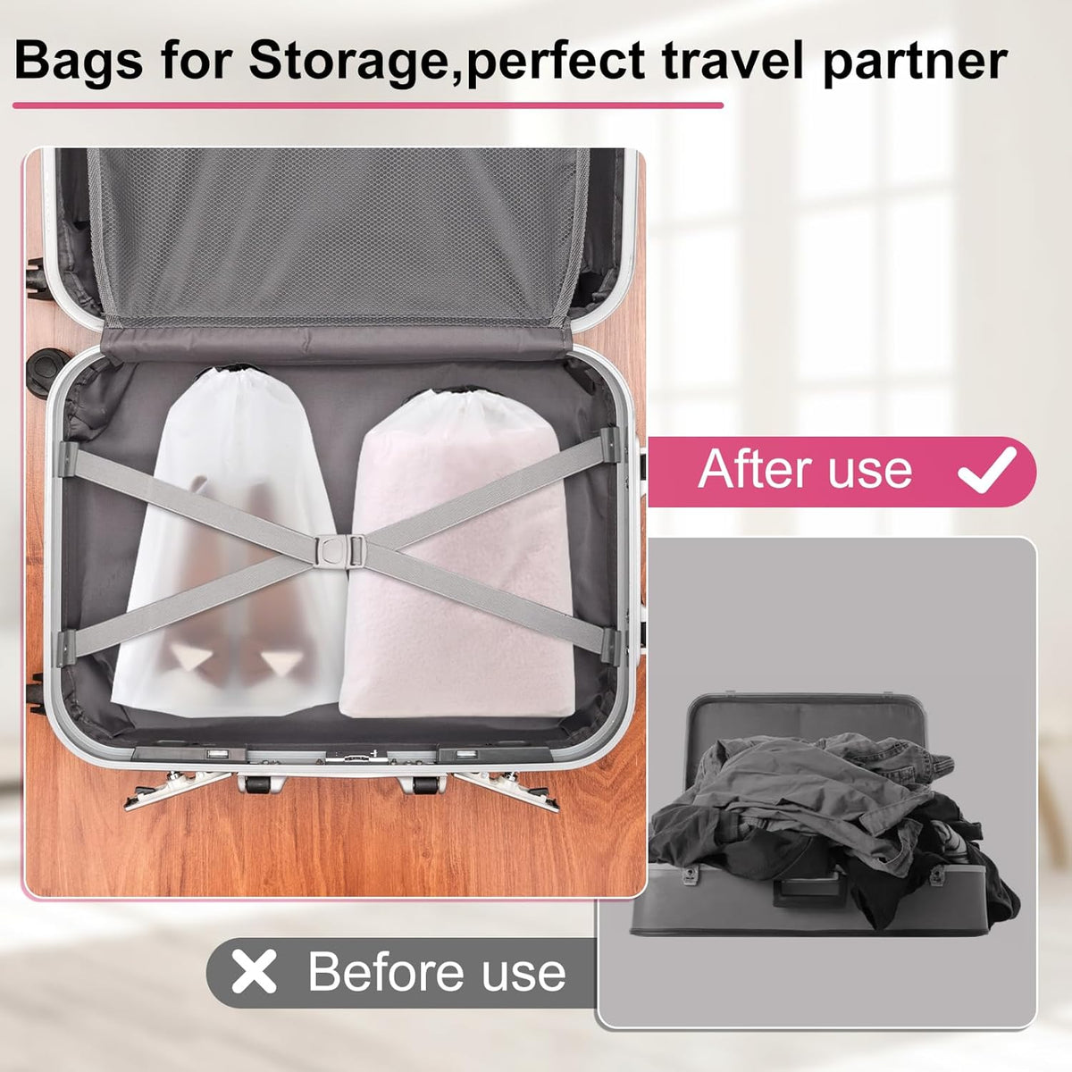 18 Pack Shoe Bags - 11.8in x 15.7in, Storage Bags for Packing, Travel Essentials for Men and Women