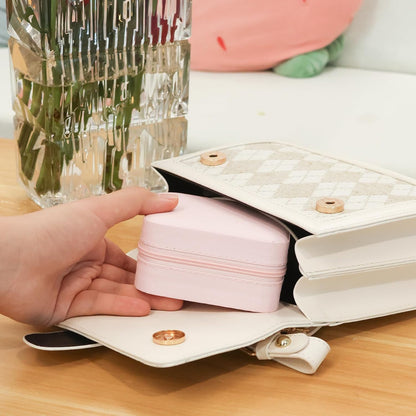 Travel Jewelry Case for Women Girls, Jewelry Box Organizer,6.3x4.3In,Pink
