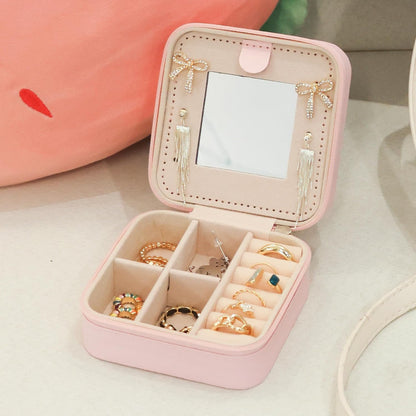 Travel Jewelry Case for Women Girls, Jewelry Box Organizer,6.3x4.3In,Pink
