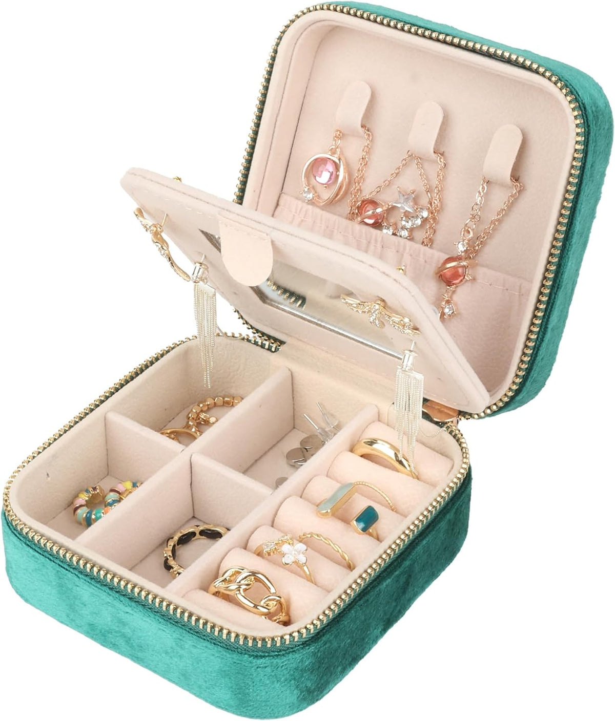 Travel Jewelry Case for Women Girls, Jewelry Box Organizer,6.3x4.3In,Pink