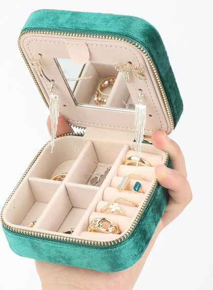 Travel Jewelry Case for Women Girls, Jewelry Box Organizer,6.3x4.3In,Pink