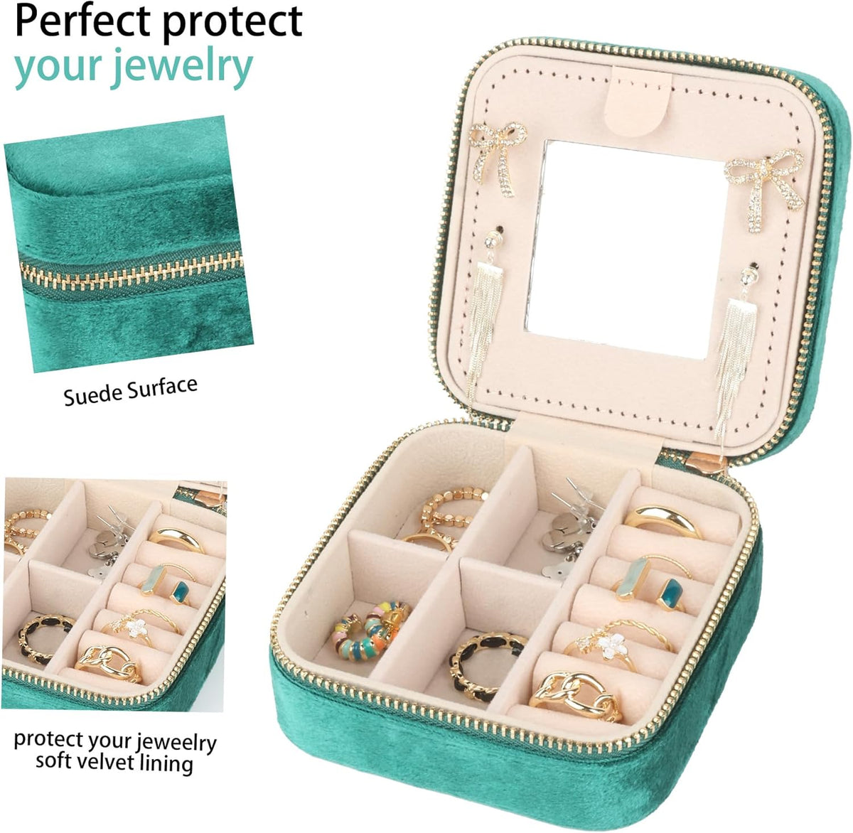 Travel Jewelry Case for Women Girls, Jewelry Box Organizer,6.3x4.3In,Pink