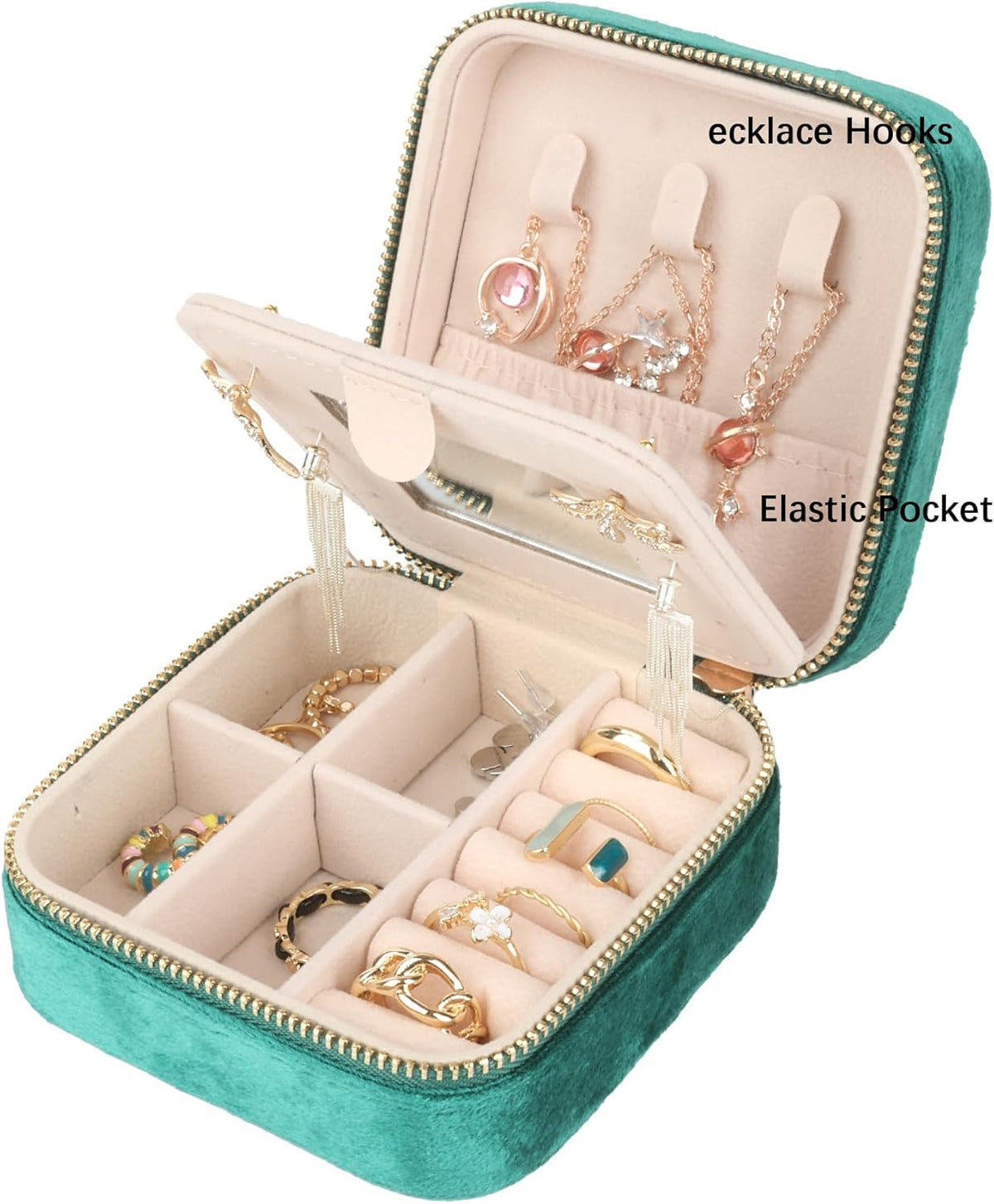 Travel Jewelry Case for Women Girls, Jewelry Box Organizer,6.3x4.3In,Pink