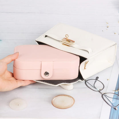 Travel Jewelry Case for Women Girls, Jewelry Box Organizer,6.3x4.3In,Pink