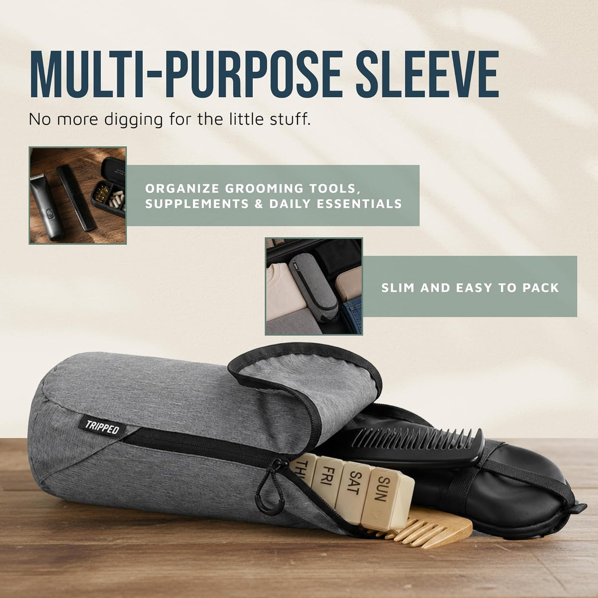 Toiletry Bag Kit 3 Piece Set: Hanging Travel Toiletry Bag + 311 TSA Cosmetic Liquid Bag + Accessory Organizer Pouch