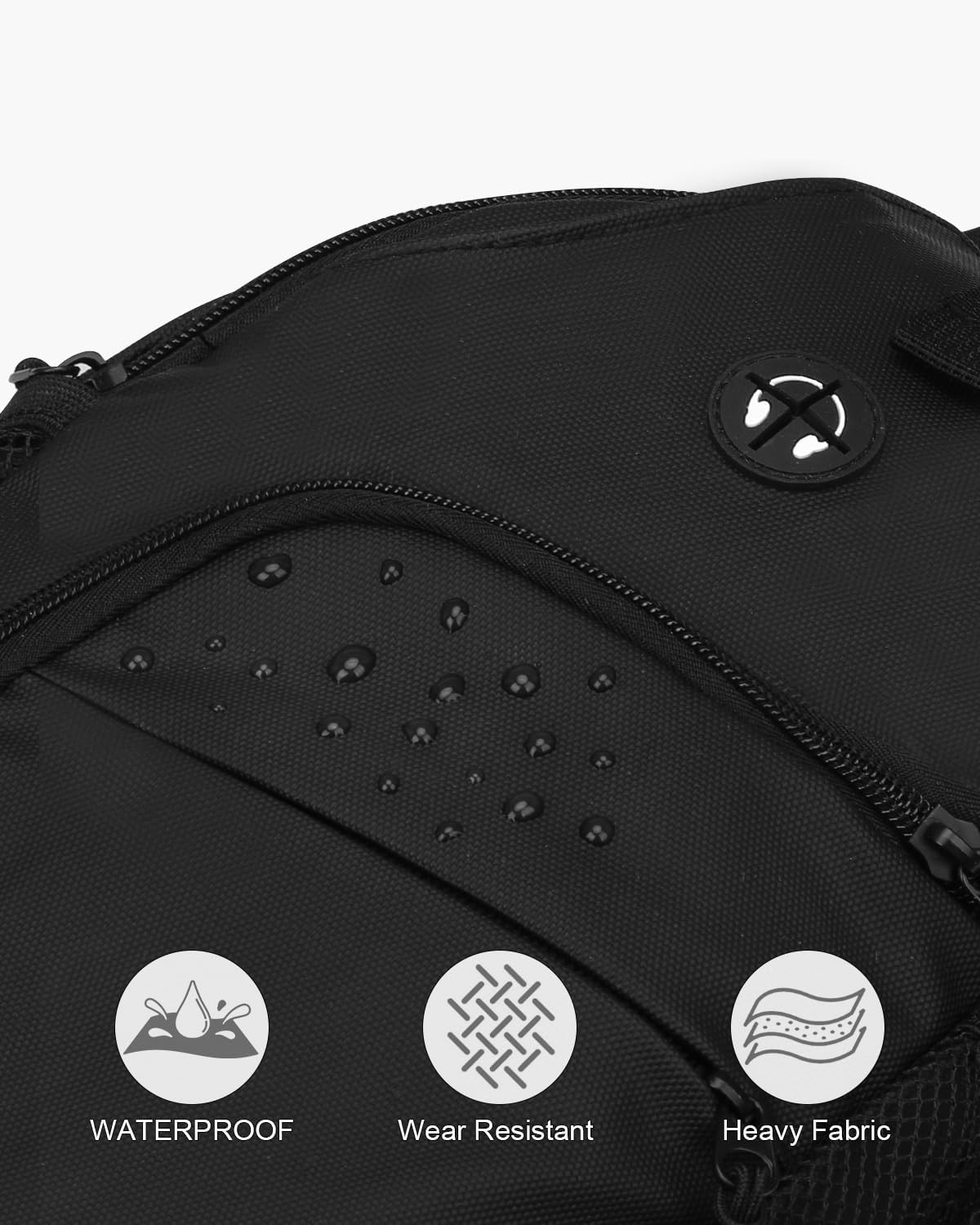Crossbody Bags for Women Man Waterproof Sling Bag Backpack Trendy Casual Cross Body Bag with Convertible Shoulder Strap Chest Bag for Camping Hiking Travel Essentials (Black, Medium )