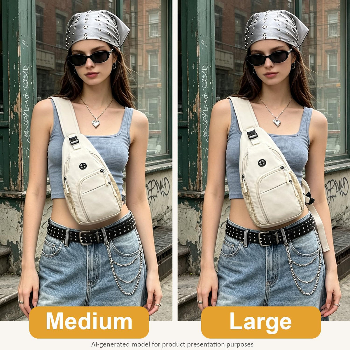 Crossbody Bags for Women Man Waterproof Sling Bag Backpack Trendy Casual Cross Body Bag with Convertible Shoulder Strap Chest Bag for Camping Hiking Travel Essentials (Black, Medium )