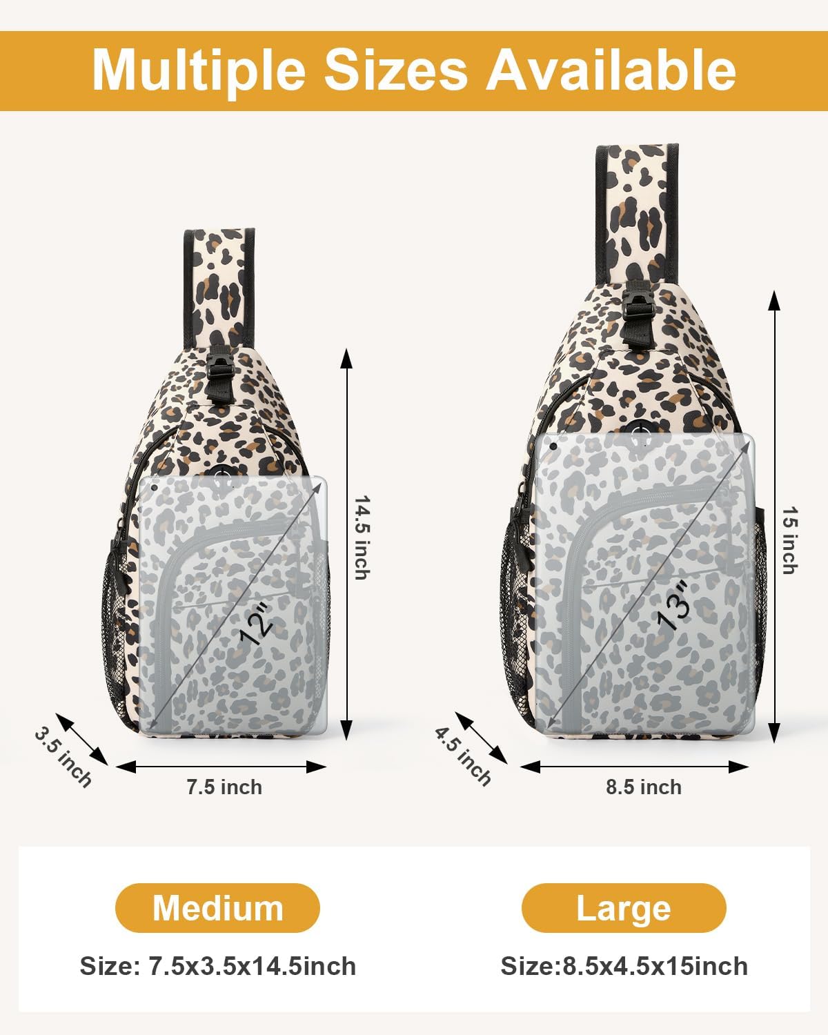 Crossbody Bags for Women Man Waterproof Sling Bag Backpack Trendy Casual Cross Body Bag with Convertible Shoulder Strap Chest Bag for Camping Hiking Travel Essentials (Black, Medium )