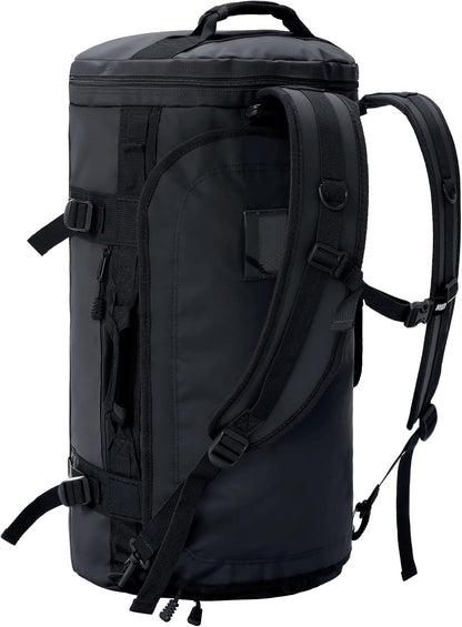 Large Duffle Bag Backpack for Travel Camping Gym Sports, 45L/60L/90L | Water Resistant, Convertible Duffel, Detachable Backpack Straps, Shoe Compartment, Heavy-Duty Tarpaulin, 3 Sizes