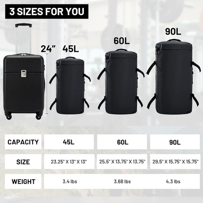 Large Duffle Bag Backpack for Travel Camping Gym Sports, 45L/60L/90L | Water Resistant, Convertible Duffel, Detachable Backpack Straps, Shoe Compartment, Heavy-Duty Tarpaulin, 3 Sizes