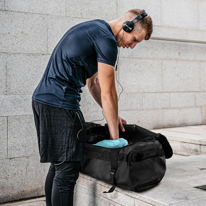 Large Duffle Bag Backpack for Travel Camping Gym Sports, 45L/60L/90L | Water Resistant, Convertible Duffel, Detachable Backpack Straps, Shoe Compartment, Heavy-Duty Tarpaulin, 3 Sizes