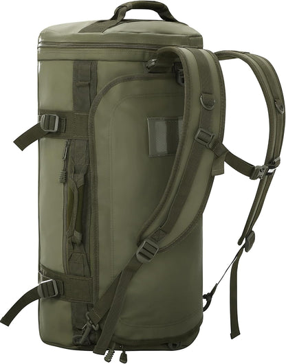 Large Duffle Bag Backpack for Travel Camping Gym Sports, 45L/60L/90L | Water Resistant, Convertible Duffel, Detachable Backpack Straps, Shoe Compartment, Heavy-Duty Tarpaulin, 3 Sizes