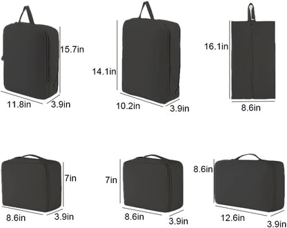 6 Set Compression Packing Cubes for Travel, Compressible, Lightweight, Space-Saving Luggage Organizer Bags for Organizing Clothes Shoes, Travel Accessories, Beige