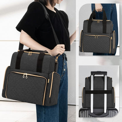 Large Travel Makeup Bag with 3 Removable Cases, Cosmetic Bag with Detachable Dividers (Patent Pending), Gray