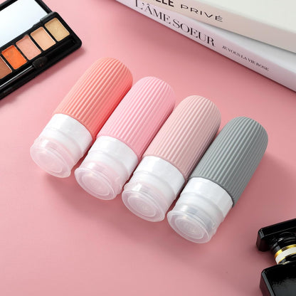 Travel Bottles for Toiletries, Tsa Approved 3oz Portable Travel Bottles, BPA Free Leak Proof Squeezable Silicone Travel Size Containers, Travel Accessories with Clear Toiletry Bag (4 Pack)
