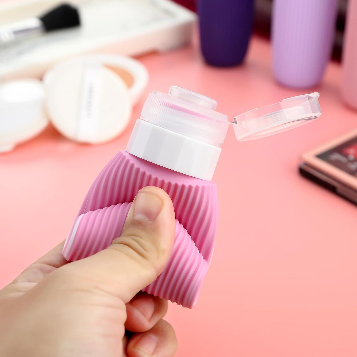Travel Bottles for Toiletries, Tsa Approved 3oz Portable Travel Bottles, BPA Free Leak Proof Squeezable Silicone Travel Size Containers, Travel Accessories with Clear Toiletry Bag (4 Pack)