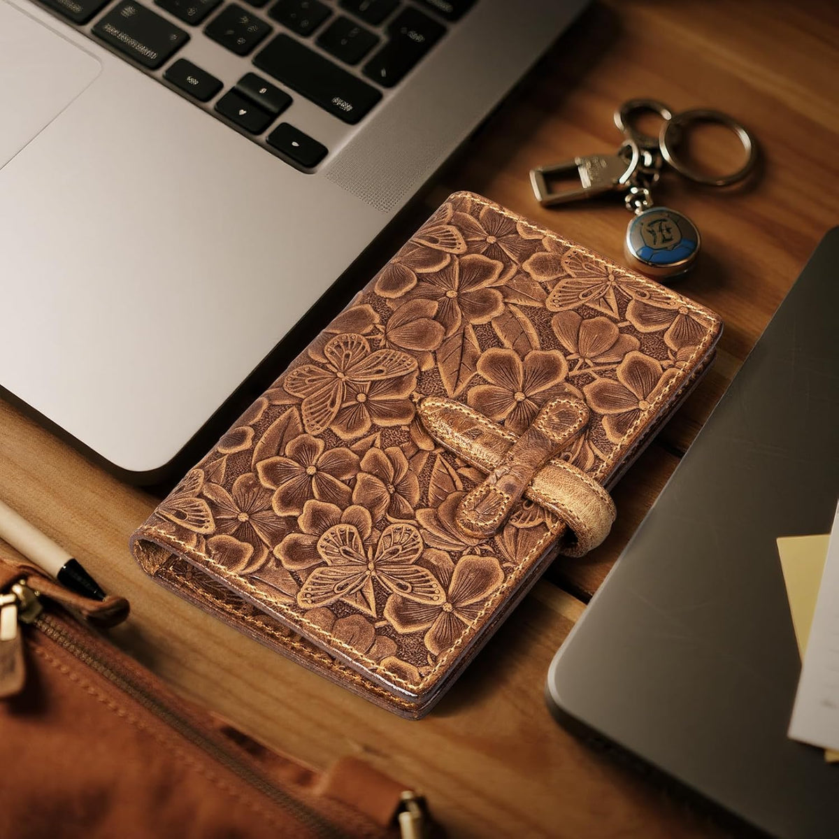 Genuine Leather Passport Holder for Women Men, Brown | RFID Blocking, Slim Travel Wallet, For Women Men