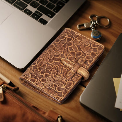 Genuine Leather Passport Holder for Women Men, Brown | RFID Blocking, Slim Travel Wallet, For Women Men