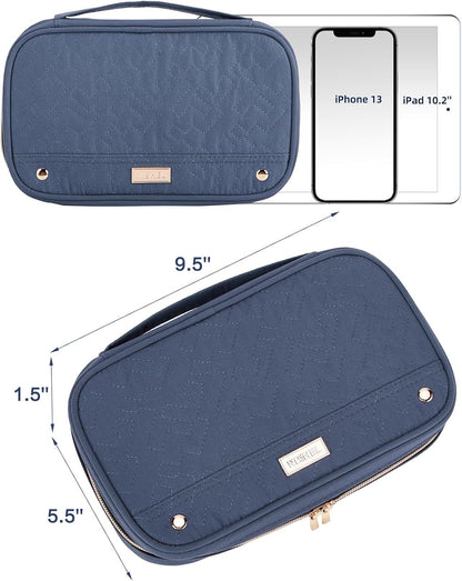 Travel Jewelry Case Organizer, Compact Jewelry Storage Bag for Necklaces, Earrings, Rings, Bracelets and Watch, Portable Jewelry Holder for Trip, Vacation, Daily Use, Pink