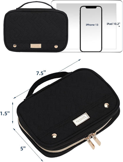 Travel Jewelry Case Organizer, Compact Jewelry Storage Bag for Necklaces, Earrings, Rings, Bracelets and Watch, Portable Jewelry Holder for Trip, Vacation, Daily Use, Pink