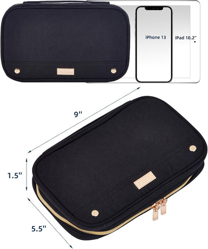 Travel Jewelry Case Organizer, Compact Jewelry Storage Bag for Necklaces, Earrings, Rings, Bracelets and Watch, Portable Jewelry Holder for Trip, Vacation, Daily Use, Pink