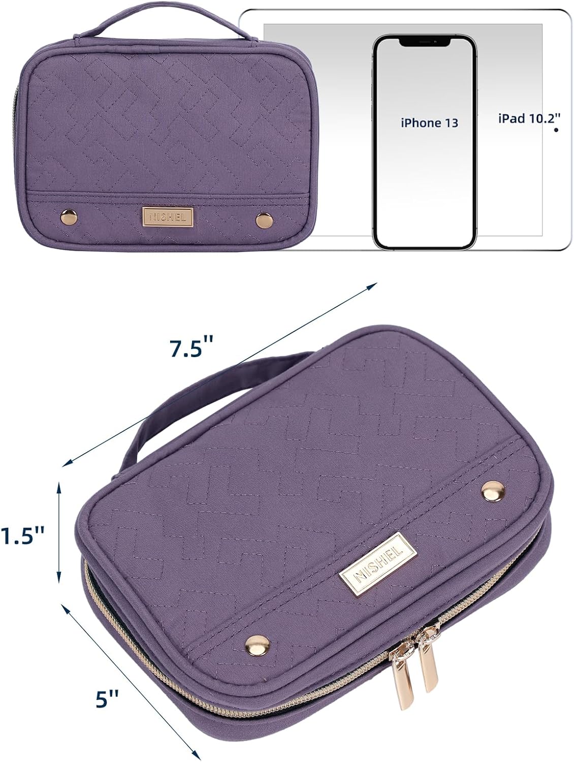 Travel Jewelry Case Organizer, Compact Jewelry Storage Bag for Necklaces, Earrings, Rings, Bracelets and Watch, Portable Jewelry Holder for Trip, Vacation, Daily Use, Pink
