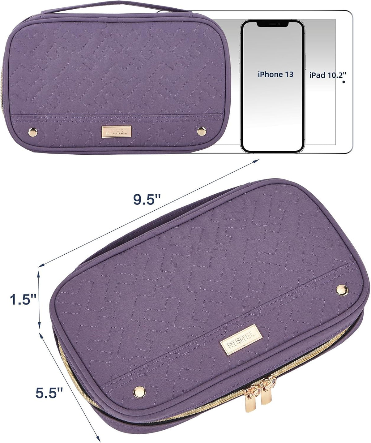 Travel Jewelry Case Organizer, Compact Jewelry Storage Bag for Necklaces, Earrings, Rings, Bracelets and Watch, Portable Jewelry Holder for Trip, Vacation, Daily Use, Pink
