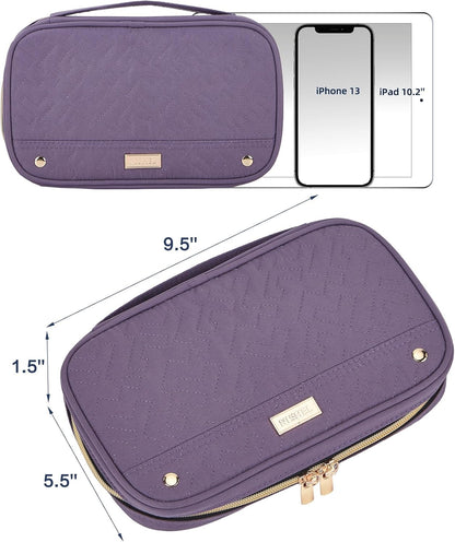 Travel Jewelry Case Organizer, Compact Jewelry Storage Bag for Necklaces, Earrings, Rings, Bracelets and Watch, Portable Jewelry Holder for Trip, Vacation, Daily Use, Pink