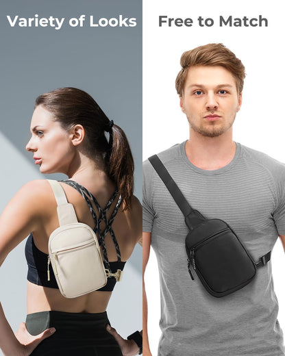 Small Sling Bag for Women and Men, Crossbody Bags Trendy Fanny Packs Chest Bag with Extended Strap