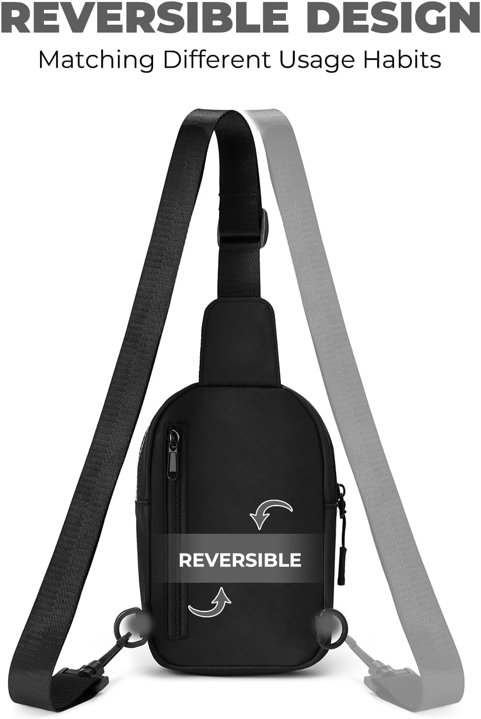 Small Sling Bag for Women and Men, Crossbody Bags Trendy Fanny Packs Chest Bag with Extended Strap