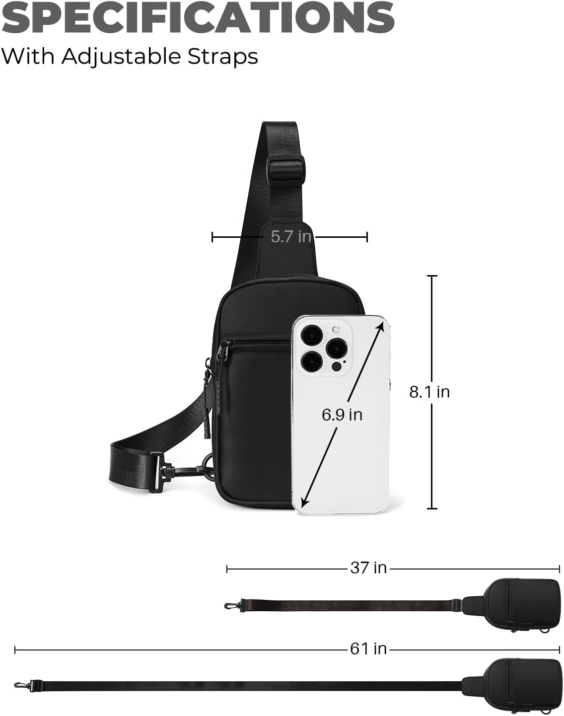 Small Sling Bag for Women and Men, Crossbody Bags Trendy Fanny Packs Chest Bag with Extended Strap