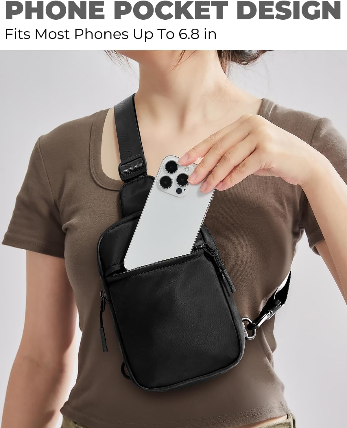 Small Sling Bag for Women and Men, Crossbody Bags Trendy Fanny Packs Chest Bag with Extended Strap