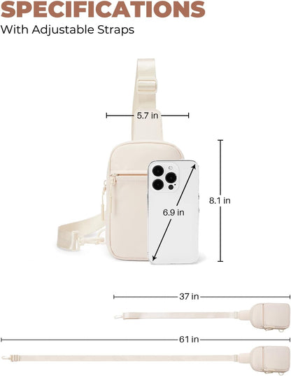 Small Sling Bag for Women and Men, Crossbody Bags Trendy Fanny Packs Chest Bag with Extended Strap